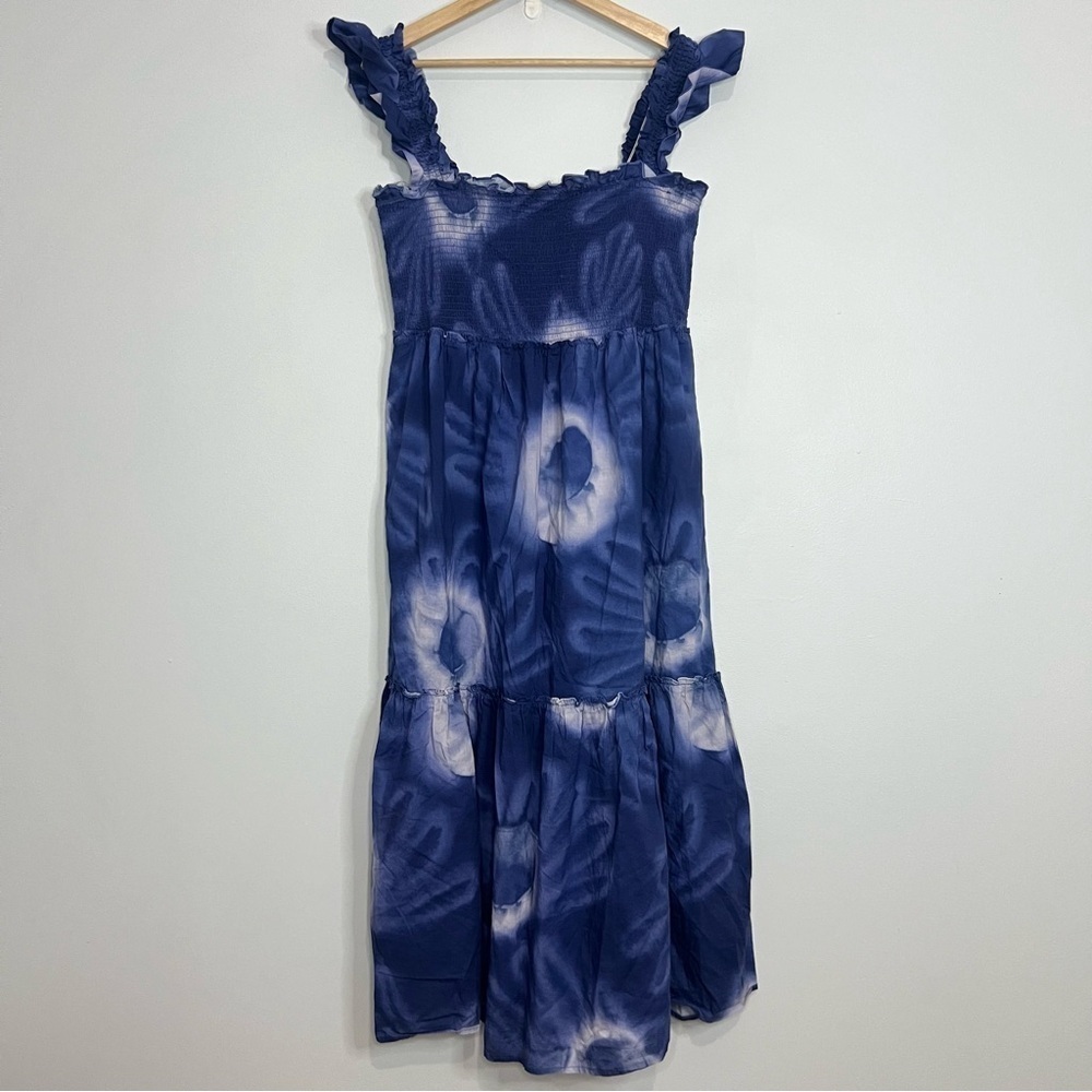 Tuckernuck Rory Midi Dress Flutter Sleeve Smocked Bodice Tie Dye Size 2x - Picture 3 of 7